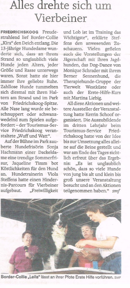 TIERWELT WESTKUSTE Zeitungsberichte