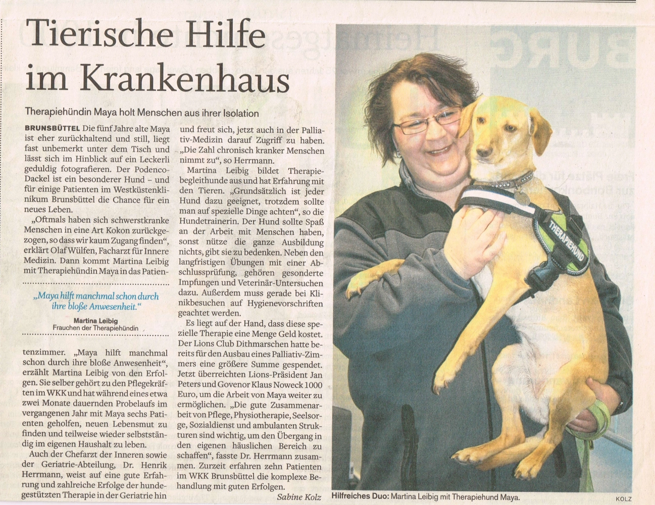 TIERWELT WESTKUSTE Zeitungsberichte