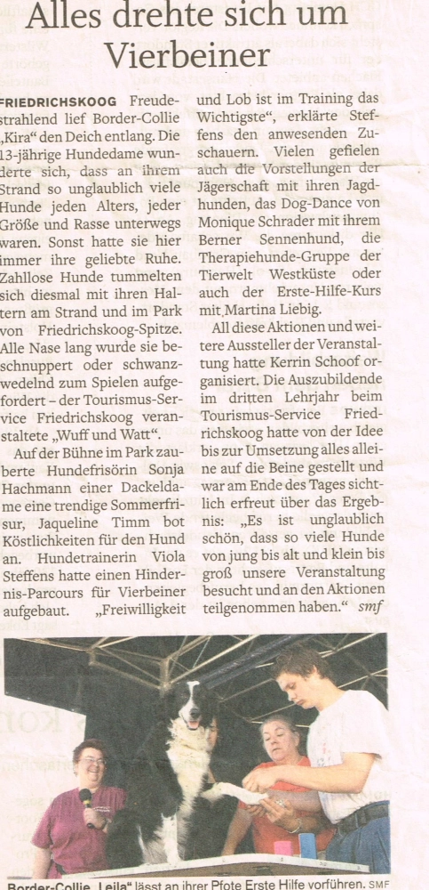 TIERWELT WESTKUSTE Zeitungsberichte